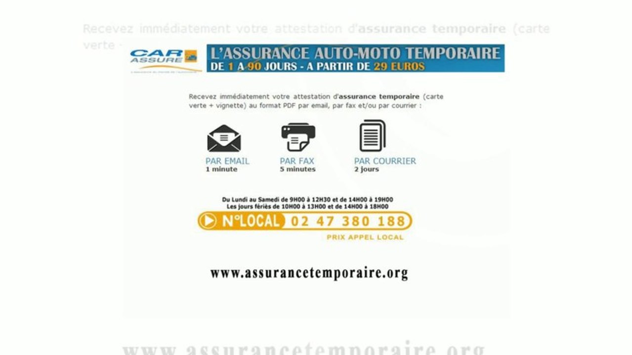 Assurance temporaire moto Paris -Car Assure-  tel 02 47 38 01 88