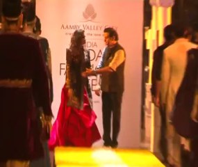 Dia Mirza Walk on Ramp For India Bridal Fashion Week - 2013