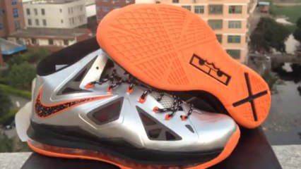 *SportsYTB.Ru* Mango Nike LeBron 10 Silver/Orange Shoes