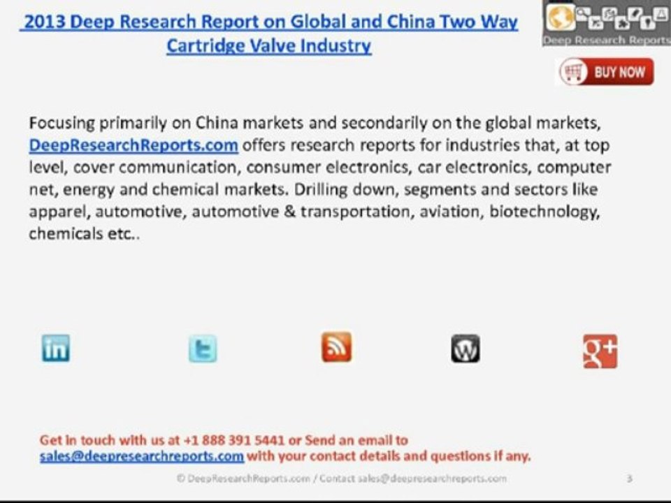 2013 Global and China Two Way Cartridge Valve Industry - Latest Report
