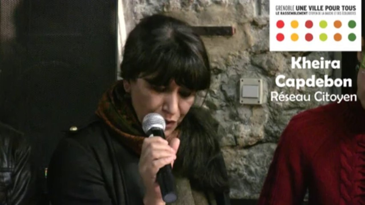 Kheira Capdepon (Réseau Citoyen) porte-parole du Rassemblement "Grenoble, Une Ville pour Tous"