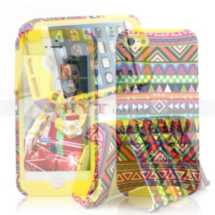 Hytparts.com-Dual Layer Silicone Rubberized Plastic Stand Case  for iPhone 5 5S