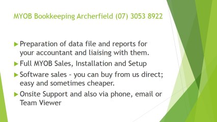 MYOB Bookkeeping Archerfield (07) 3053 8922