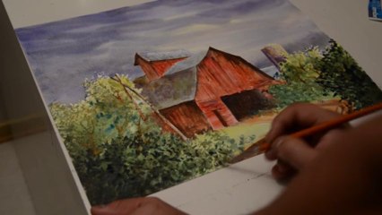 Painting a landscape - A Red Barn