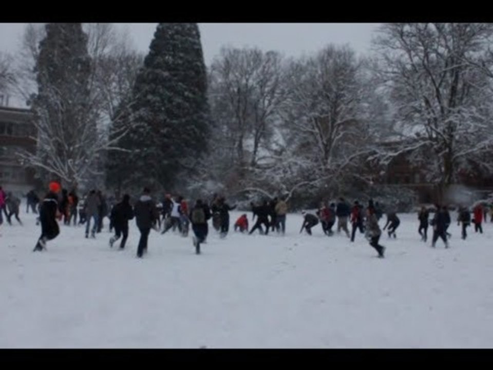 Oregon State Students Epic Snowball Fight