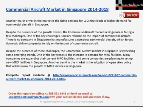 ReportsnReports: Commercial Aircraft Industry in Singapore 2018