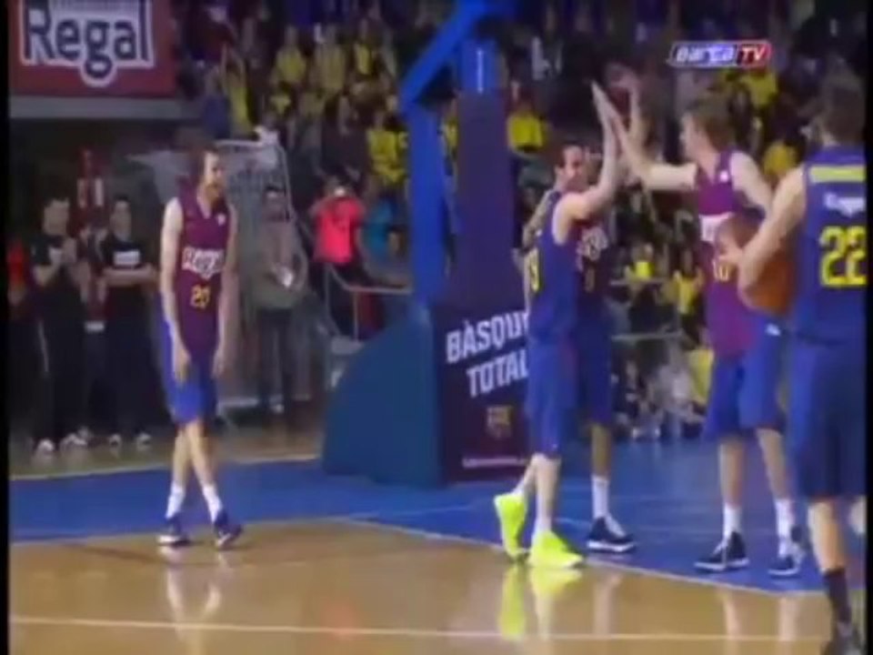 Marcelinho Huertas makes half court basket with the FOOT!! (1)