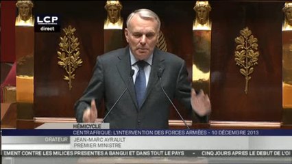 Travaux en séance : Débat sans vote à la suite de la décison du gouvernement de faire intervenir les forces françaises en République centrafricaine.
