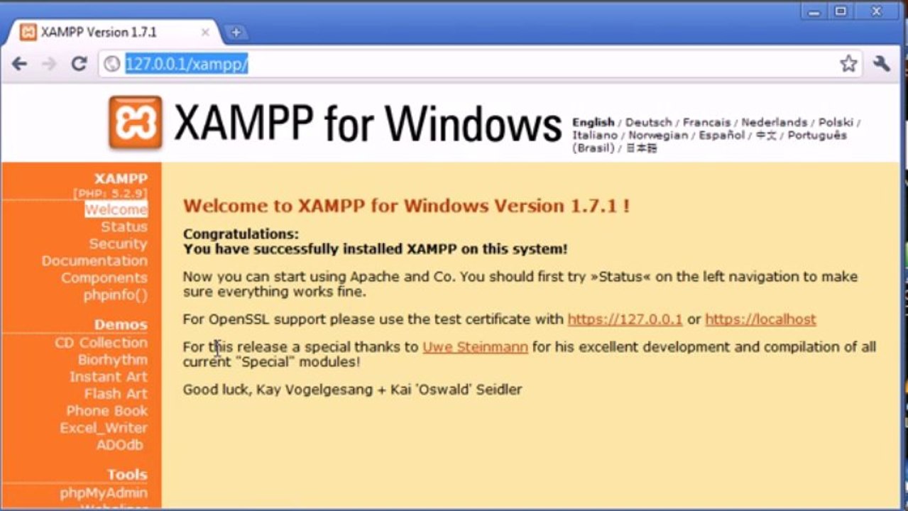 3 - Installing XAMPP Part II on Gegasoft