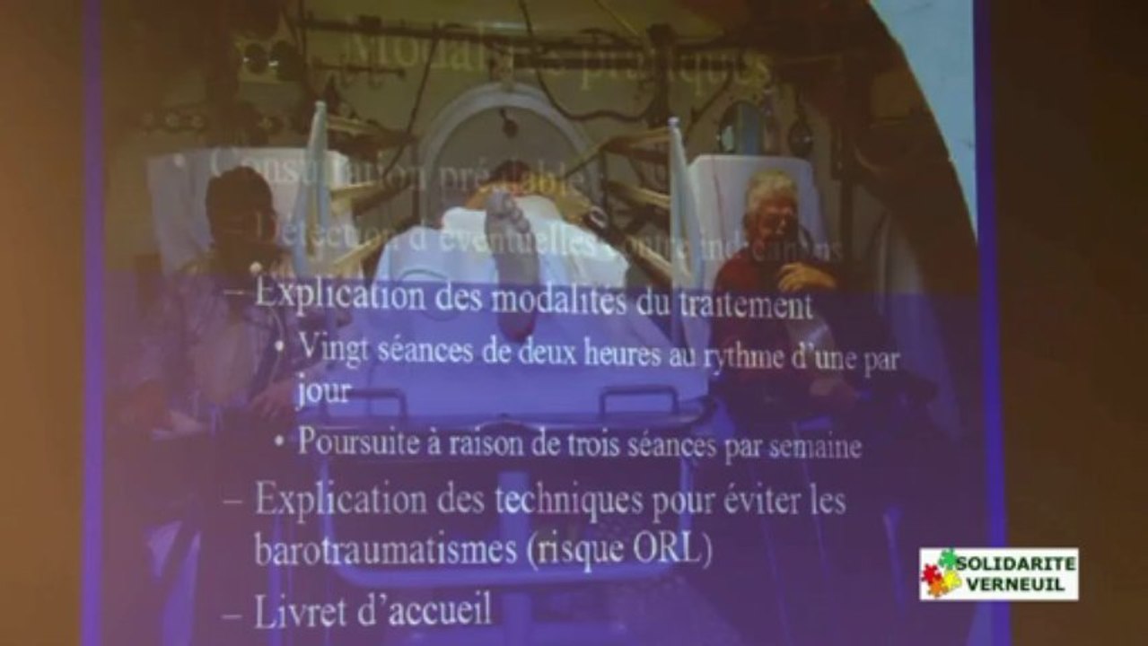 Rencontre Solidarité Verneuil - 2013 / 6 : Oxygénation hyperbare dans la cicatrisation des lésions post-opératoires