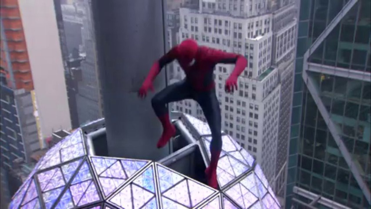 Spider-Man Swings into Times Square for New Year's Eve
