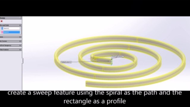 SolidWorks 2013, Tutorial to create a Spiral Torsion Spring, 3D Printing ready HD