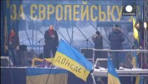 Ukraynalı protestocular soğuğa karşın eyleme devam ediyor