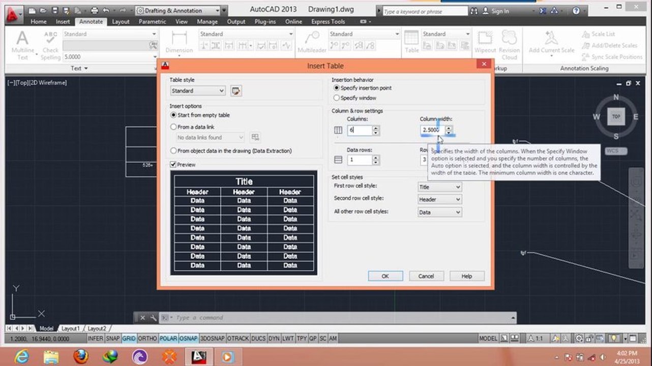 Autocad 2013 tutorial  table in hindi Urdu (35-50) By MNRAQ