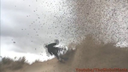 Dirtbike Crashes Into A Sand Dune