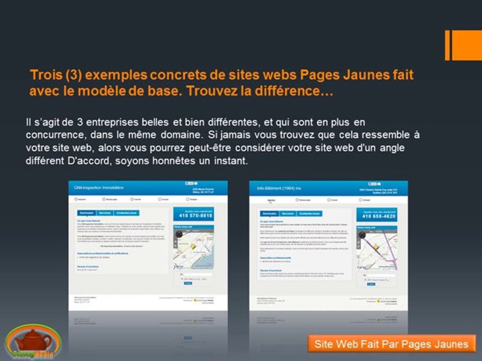 Site web fait par Pages Jaunes, un investissement non rentable
