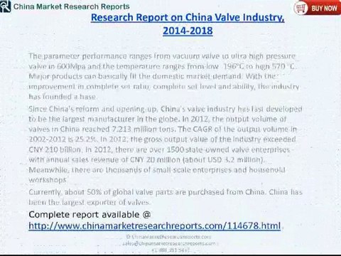 China Valve Industry 2018 - Latest Research Report