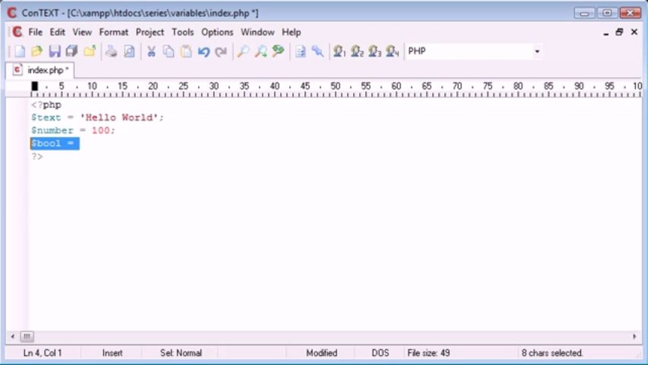 16 - Variables in PHP on Gegasoft
