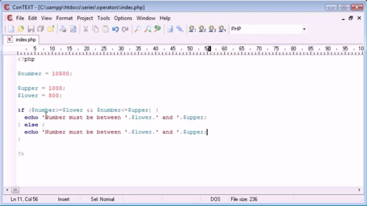 23 - Logical Operators in PHP on Gegasoft