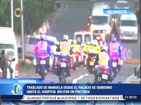 Restos mortales de Nelson Mandela fueron trasladados al Hospital Militar de Pretoria