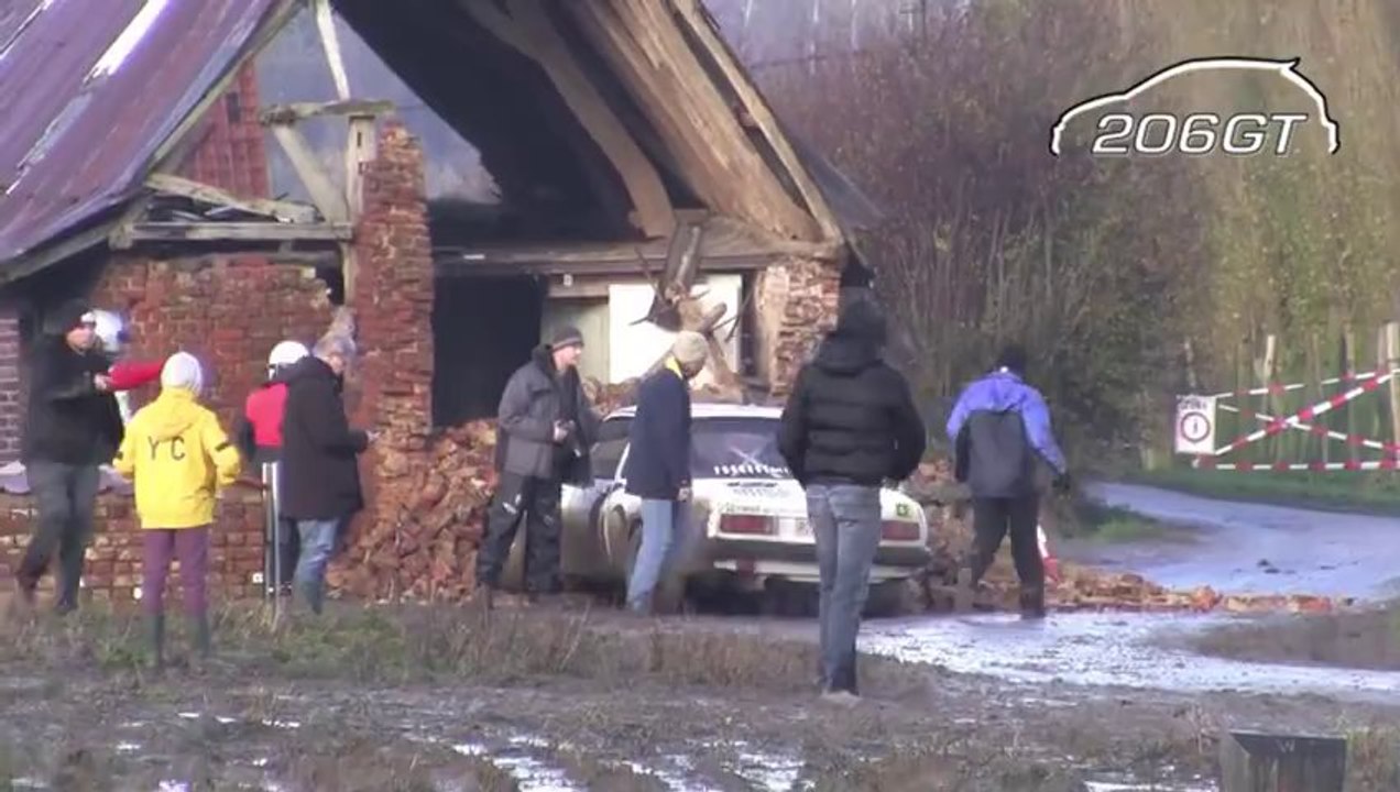 Big Rally Crash Car Into House!! 6 Hours of Courtrai - Belgium Rally 2013