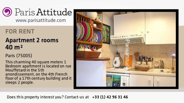 1 Bedroom Apartment for rent - Place Monge, Paris - Ref. 4284