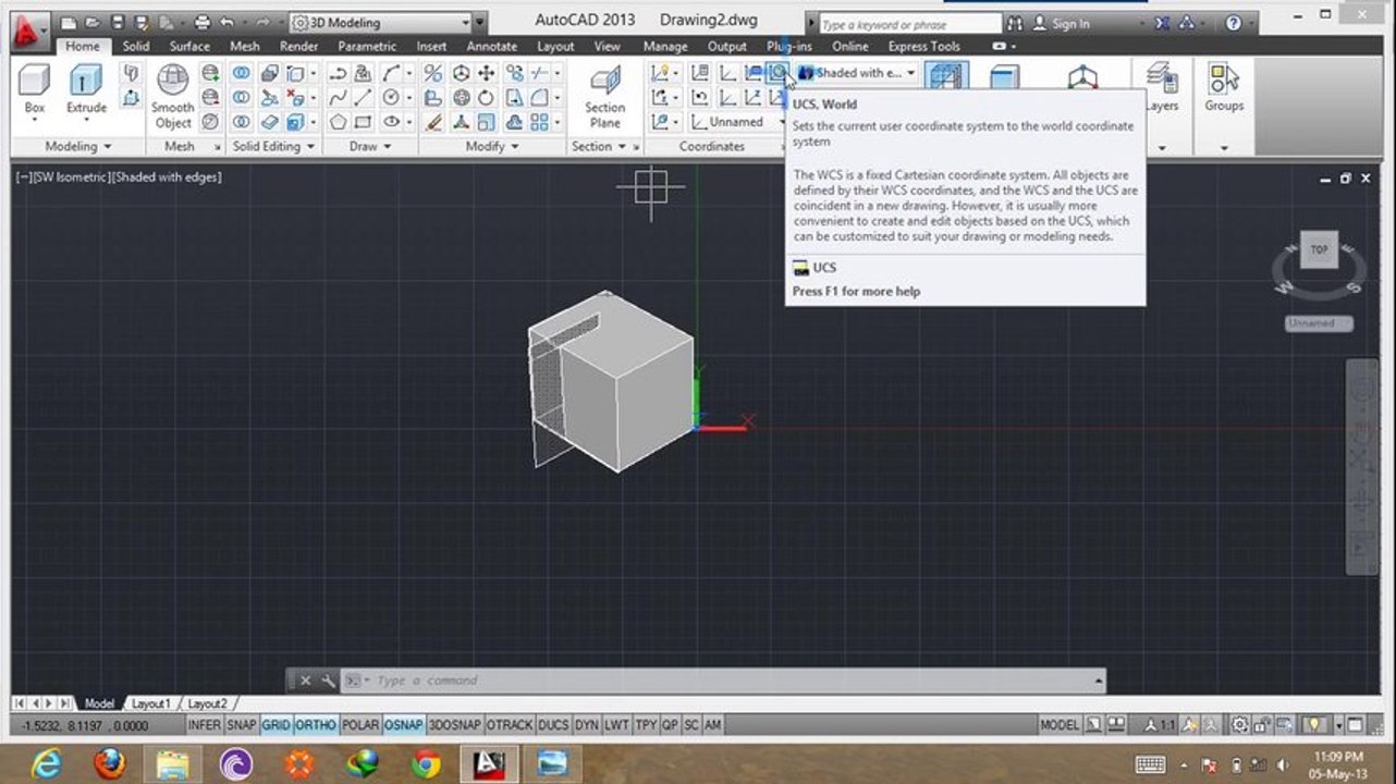 Autocad 2013 tutorial  cordinate in hindi Urdu (39-50) By MNRAQ
