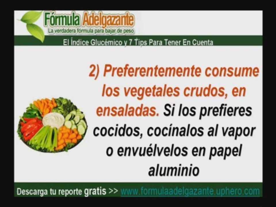 El indice glucemico y 7 tip para adelgazar.