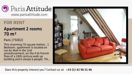 1 Bedroom Apartment for rent - Bourse, Paris - Ref. 3364