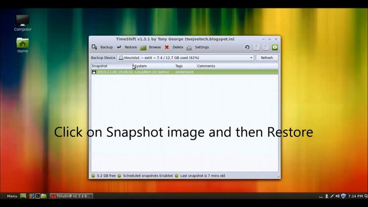 System restore for Linux