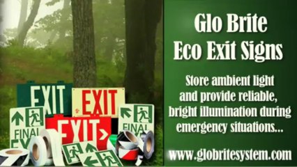 Glo Brite Photoluminescent Exit Signs