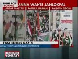 Anna's fast enters day four, govt to table Lokpal bill in Rajya Sabha