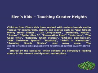 Elen's Kids - A Prestigious Modeling And Talent Agency For Kids And Teens