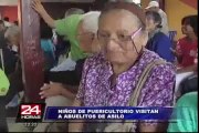 Niños de Puericultorio Pérez Araníbar visitan a abuelitos de Canevaro en Navidad