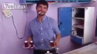 When cigarette explodes in man's mouth