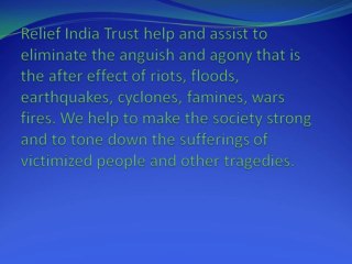 Objectives of Relief India Trust