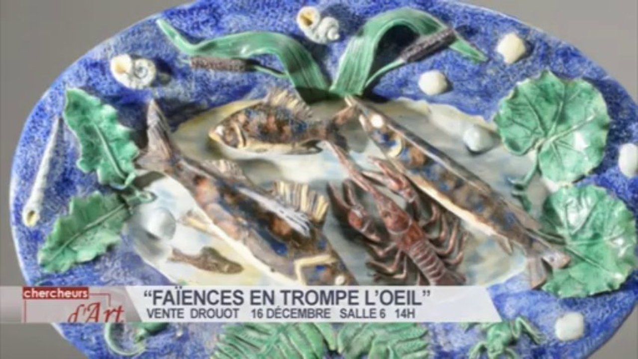 Collection de faïences en trompe l'oeil - Enchère le 16 décembre 2013