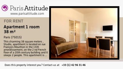 Studio Apartment for rent - Convention, Paris - Ref. 8020