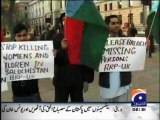 Baloch nationalists protest for the recovery of missing persons outside British parliament