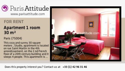 Studio Apartment for rent - Centre George Pompidou, Paris - Ref. 6390
