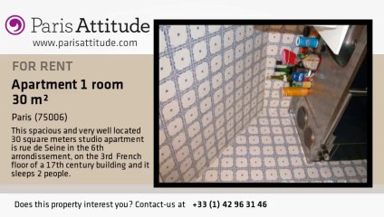 Studio Apartment for rent - St Germain, Paris - Ref. 292