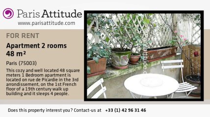 1 Bedroom Apartment for rent - Temple, Paris - Ref. 2286