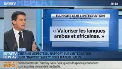 BFMTV Replay: rapport sur l'intégration: certains aspects sont "inacceptables", selon Valls - 13/12