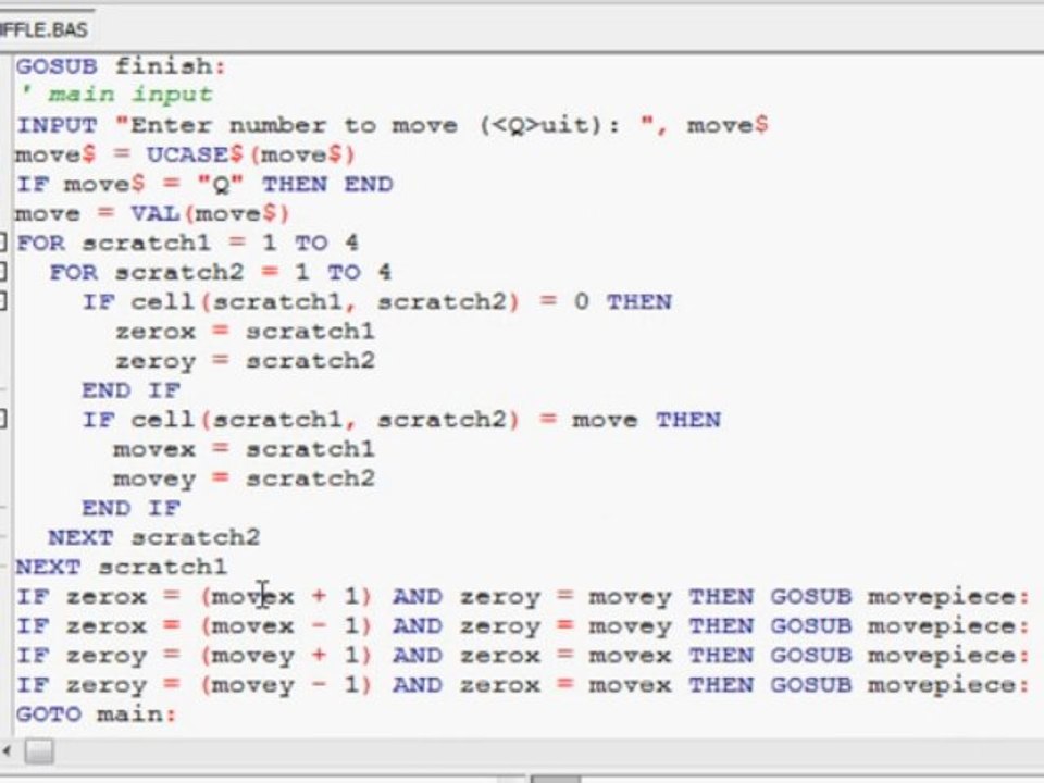Let's write - Shuffle game in BASIC