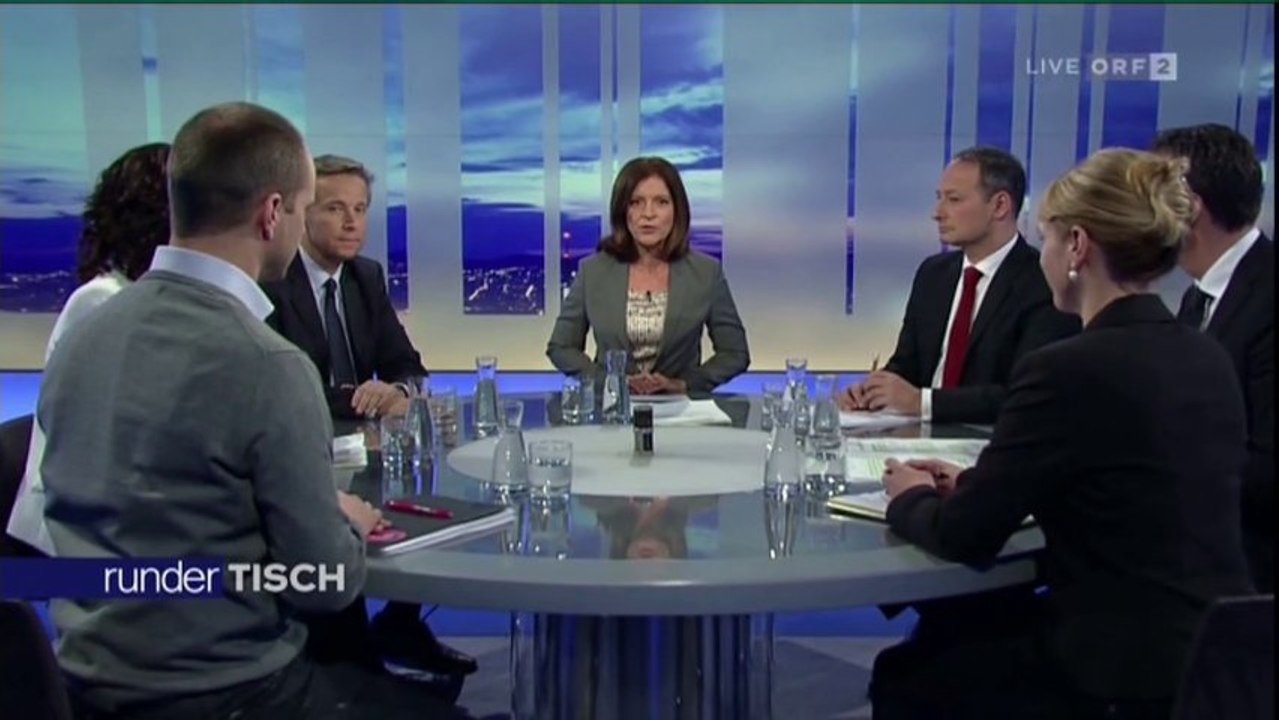 RunderTisch mit SPÖ ÖVP FPÖ DieGrünen Neos Team Stronach - 'Man muss Österreich nicht neu erfinden'