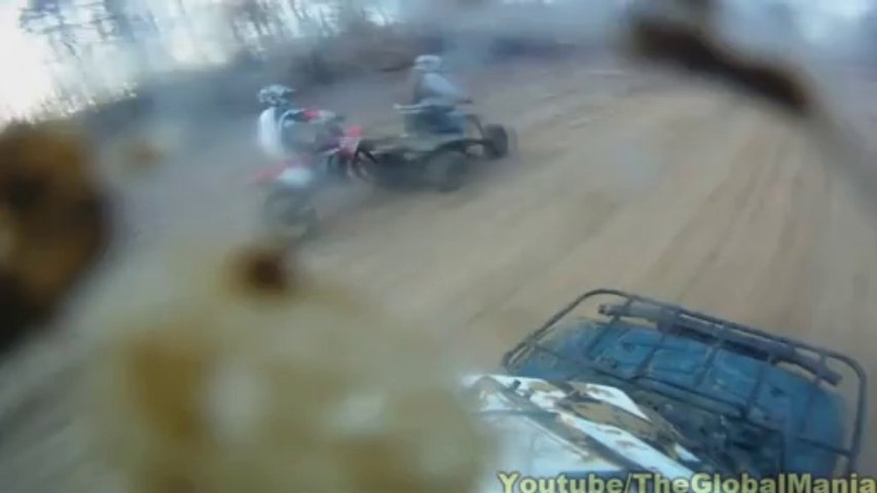 BIG WRECK Dirtbike Crashes Into Quad