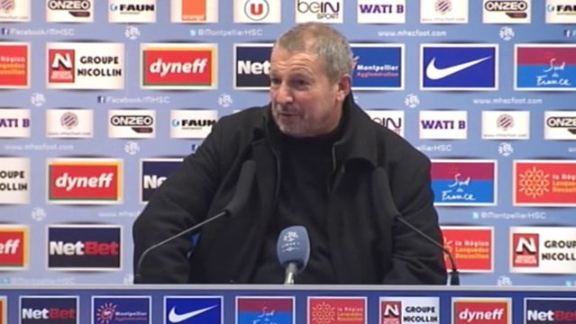 Rolland Courbis et Christophe Galtier après MHSC 0-1 ASSE (18e journée L1)