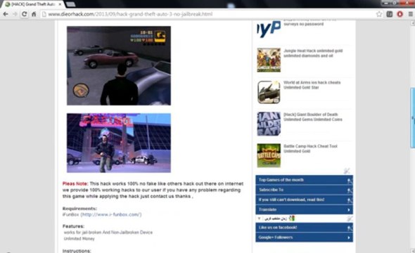 Grand Theft Auto 3 IOS Hack Cheats Unlimited Money no jailbreak