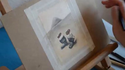 Time Lapse Speed Painting - Miniature Master Study of Andrew Wyeth's "Sea Boots"