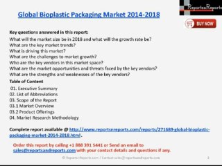 ReportsnReports: Global Bioplastic Packaging Market 2018